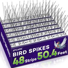 XPCARE 50.4 Feet Bird Spikes, Stainless Steel Bird Spikes Fence Spikes for Crow