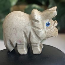 Steatite Dinosaur Soapstone Figurine MINI Carved Stone DINO Crystal Animal Pet