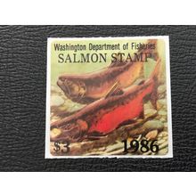 ICOLLECTZONE US Washington 1986 Salmon Fishing Stamp XF NH