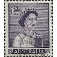 AUSTRALIA, Queen Elizabeth II, violet 1959, 1d