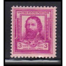 866 3c James Lowell Just Clears MNH KA2745