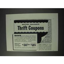 1959 British Railways Ad - Thrift Coupons