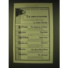 1933 Houghton Mifflin Company Ad - The Green Scamander