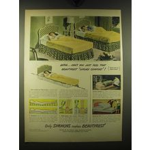 1947 Simmons Beautyrest Mattress Ad - Ahhh.. Can't you just feel that