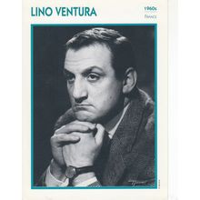 Lino Ventura Astrology French Actor Rare Italian 8" x 5" Film Photo Card