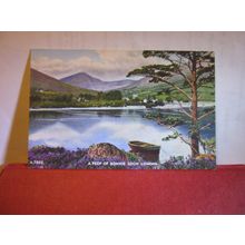 A PEEP OF BONNIE LOCH LOMOND unused vintage postcard by J B White 1950s =