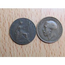 GB 1919 George V Farthing Coin