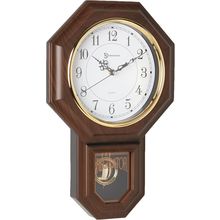 Timekeeper Essex Westminster Chime Faux Wood Pendulum Wall Clock, 17.5" X 11.25"