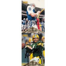 TROY AIKMAN & BRETT FAVRE AUTO1996 COWBOYS & PACKERS HOF SB CHAMPION QUARTERBACK