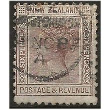 New Zealand 1897 SG243 6d Brown Perf 11 Good/Fine Used . .. .