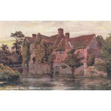 Gedding Hall Suffolk Oilette Stately Home Old Postcard
