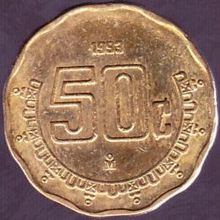 1993 Mexico 50 Centavos Coin
