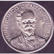 1964 Mexico 25 Centavos Coin