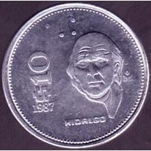 1987 Mexico 10 Pesos Coin
