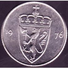 1976 Norway 50 Ore Coin