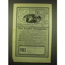 1902 The Youth's Companion Ad - Map of circulation