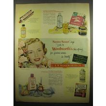 1954 F.W. Woolworth Ad - Listerine, Lanolin, Sofskin