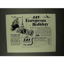 1957 SAS Airlines Ad - European Holiday
