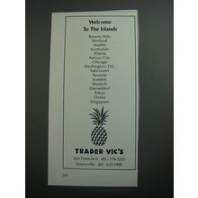 1989 Trader Vic's Ad - Welcome to the Islands
