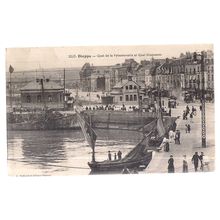 QUAI DUQUESNE, DIEPPE, FRANCE used antique postcard harbour #