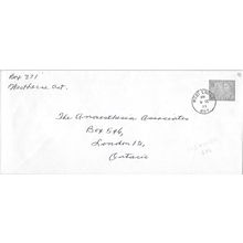 Canada #EN89b Elizabeth Centennial Postal Envelope USED Lining C, segmented gum