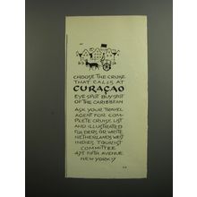 1952 Curacao Tourism Ad - Choose the cruise that calls at Curacao