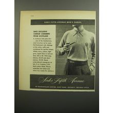 1952 Saks Fifth Avenue Caerlee Cashmere Sweater Advertisement