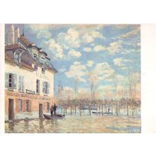 Sisley The Boat During The Inundation Louvre Vintage Painting Postcard