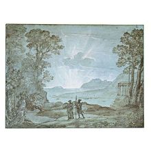 Claude Lorrain Coast View With Aeneas & Cumaean Siby Painting Postcard