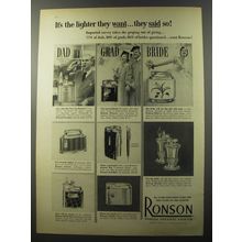 1953 Ronson Cigarette Lighters Ad - It's the lighter they want.. they said so