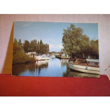 LODDON STAITHE, NORFOLK BROADS used postcard 1977 pm =