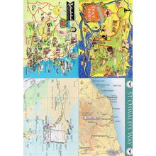 Holy Island Lindisfarne St Oswalds Way Northumberland 3x Map Postcard s