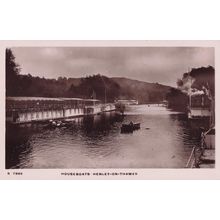 Regatta Houseboats Henley On Thames Rowing At Dusk RPC Postcard