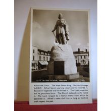 KING ALFRED STATUE, WANTAGE, OXFORDSHIRE. used vintage postcard RP 1957 pm =