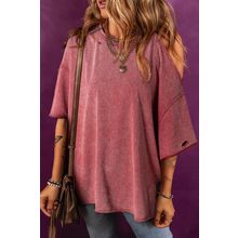 Clay One Shoulder Half Sleeve Oversized Tunic T Shirt