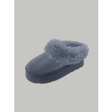 WILD DIVA Embellished Faux Fur Platform Booties