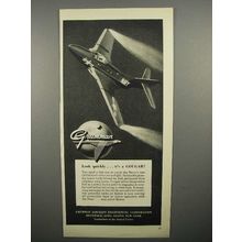 1952 Grumman Cougar Fighter Jet Plane Ad!