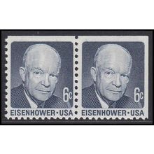 1393 6c Dwight Eisenhower Fine MNH Dry Gum BPS Hor Pair TR V4634