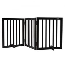 Free Standing Dog Gate, 24" H x 60" W Freestanding Pet Gate, 3 Panels Foldab...