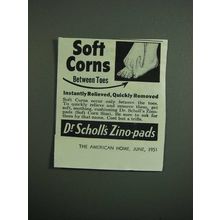 1951 Dr. Scholl's Zino-Pads Ad - Soft Corns