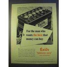 1955 Exide Double-Life Car Battery Ad - The Best