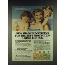 1985 Plough Shade Sunscreen Ad - New Shade sunscreens for the best protection