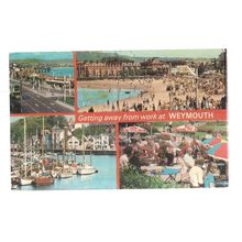 WEYMOUTH, DORSET. multiview used vintage postcard by Colourmaster 1977 pm =