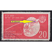 GERMANY DDR [1959] MiNr 0721 F24,I ( O/used ) [01] Weltraum Plattenfehler