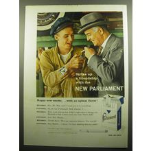 1957 Parliament Cigarettes Advertisement - Mechanic and Customer