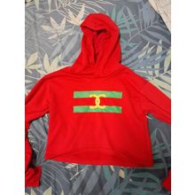 girls size XS ally brand red sweatshirt with hood, missing string in hood