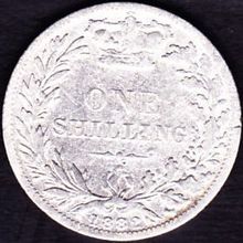 1882 Great Britain 1 Shilling Silver Coin