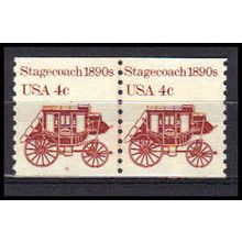 1898A 4c Stagecoach Fine MNH Dry Gum CNP Left 6 PA0314
