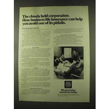 1973 New York Life Insurance Ad - Closely Held