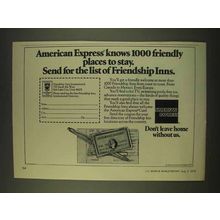 1976 American Express Ad - List of Friendship Inns